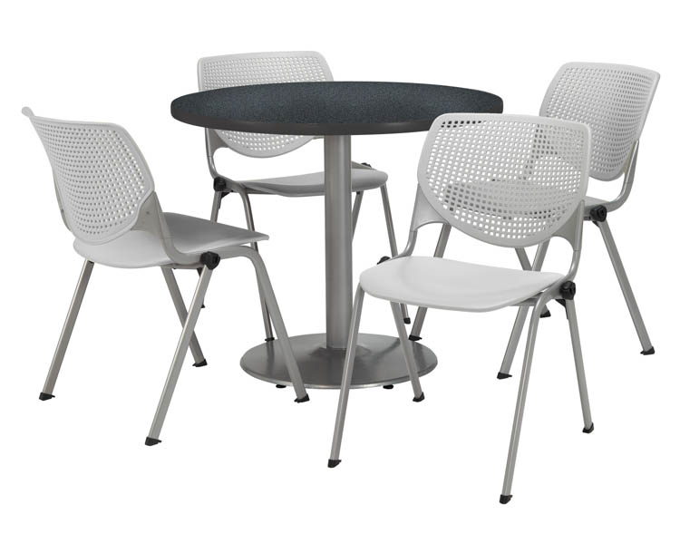 Cafeteria Table with 4 Chairs by KFI Seating