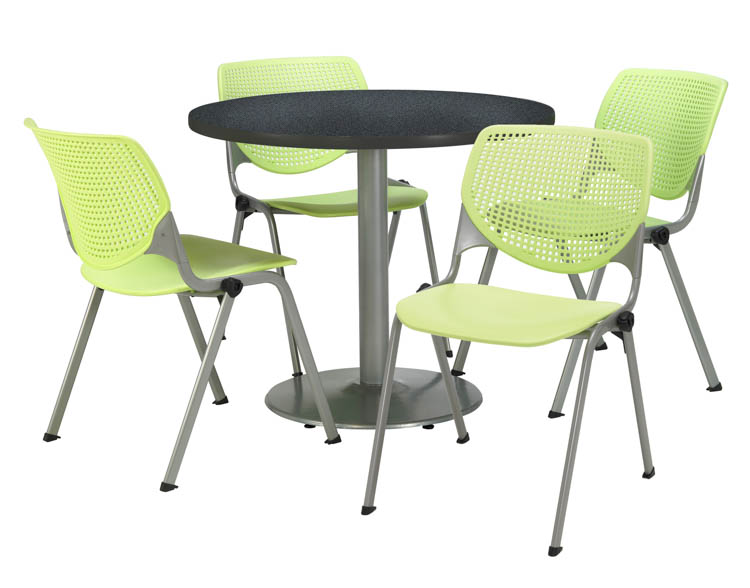 Cafeteria Table with 4 Chairs by KFI Seating