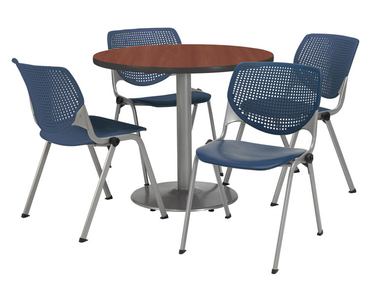 Cafeteria Table with 4 Chairs by KFI Seating