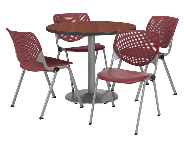 Cafeteria Table with 4 Chairs by KFI Seating