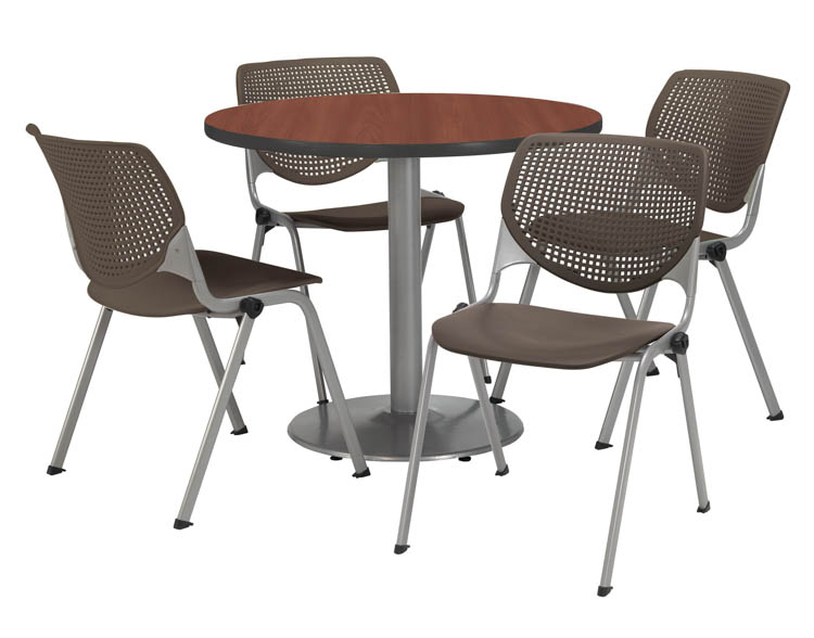 Cafeteria Table with 4 Chairs by KFI Seating