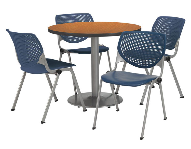 Cafeteria Table with 4 Chairs by KFI Seating