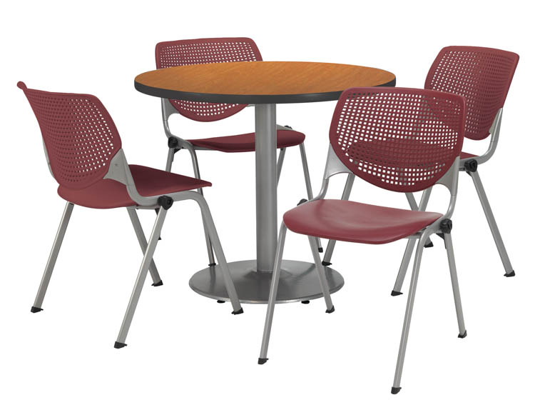Cafeteria Table with 4 Chairs by KFI Seating