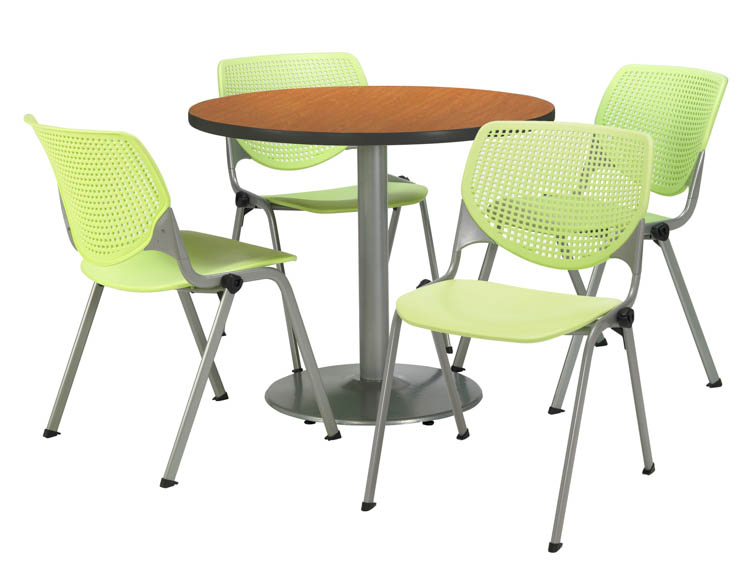 Cafeteria Table with 4 Chairs by KFI Seating