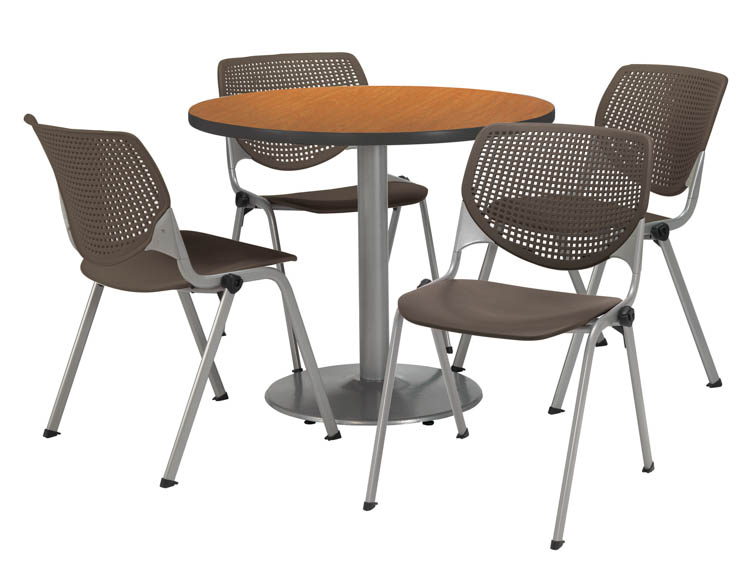 Cafeteria Table with 4 Chairs by KFI Seating