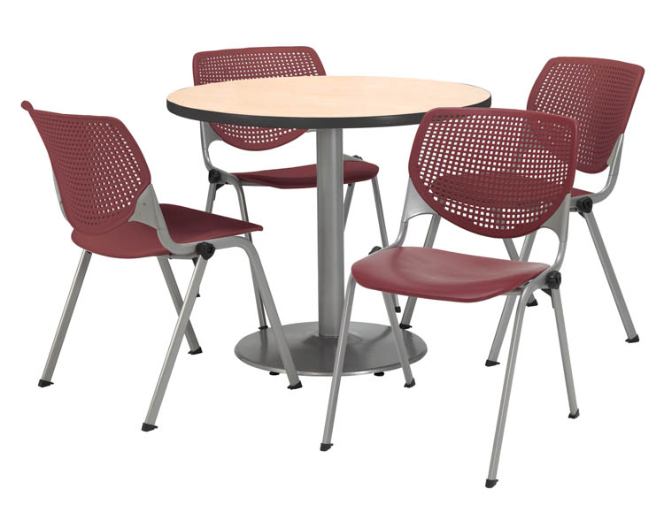 Cafeteria Table with 4 Chairs by KFI Seating