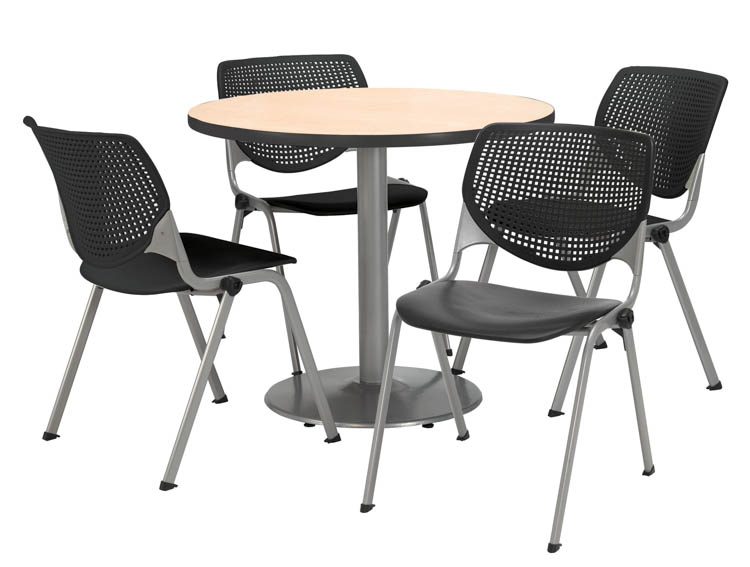 Cafeteria Table with 4 Chairs by KFI Seating