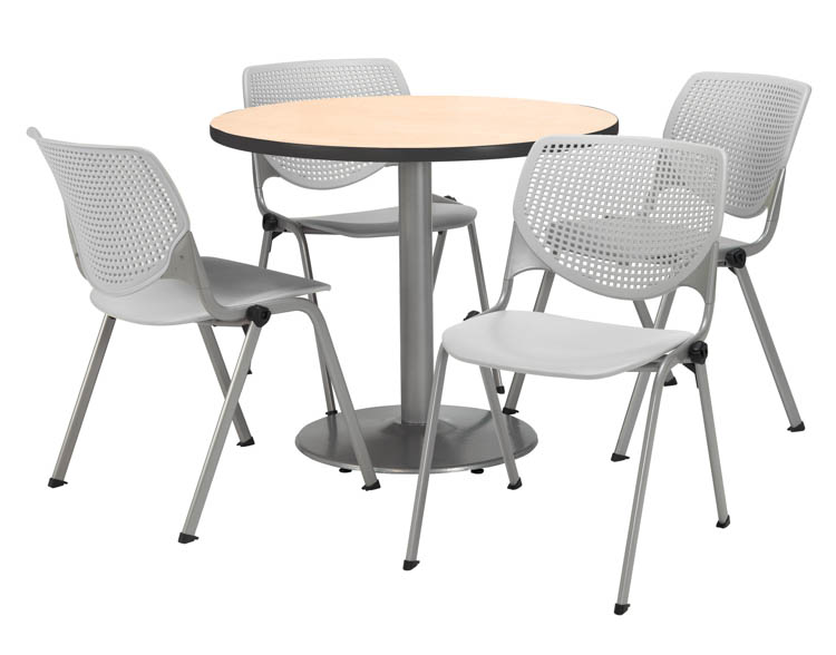 Cafeteria Table with 4 Chairs by KFI Seating