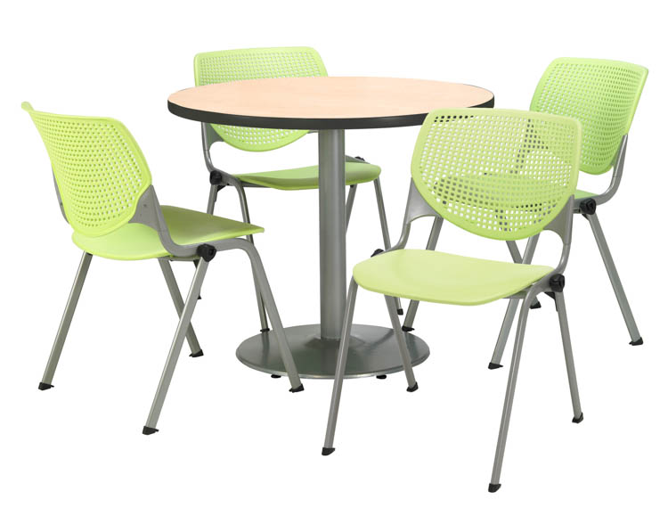 Cafeteria Table with 4 Chairs by KFI Seating