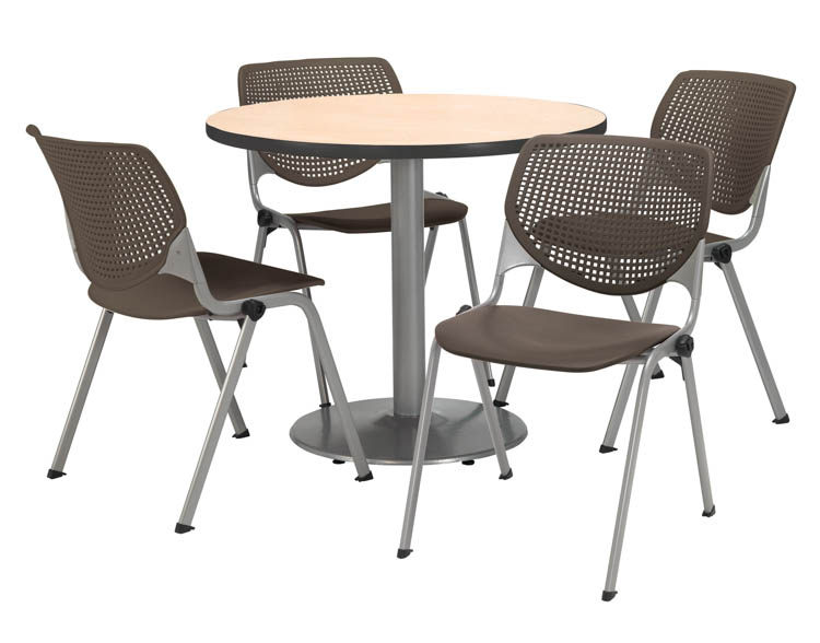 Cafeteria Table with 4 Chairs by KFI Seating