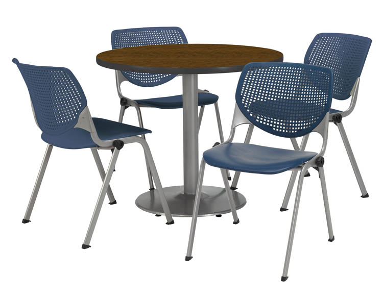 Cafeteria Table with 4 Chairs by KFI Seating