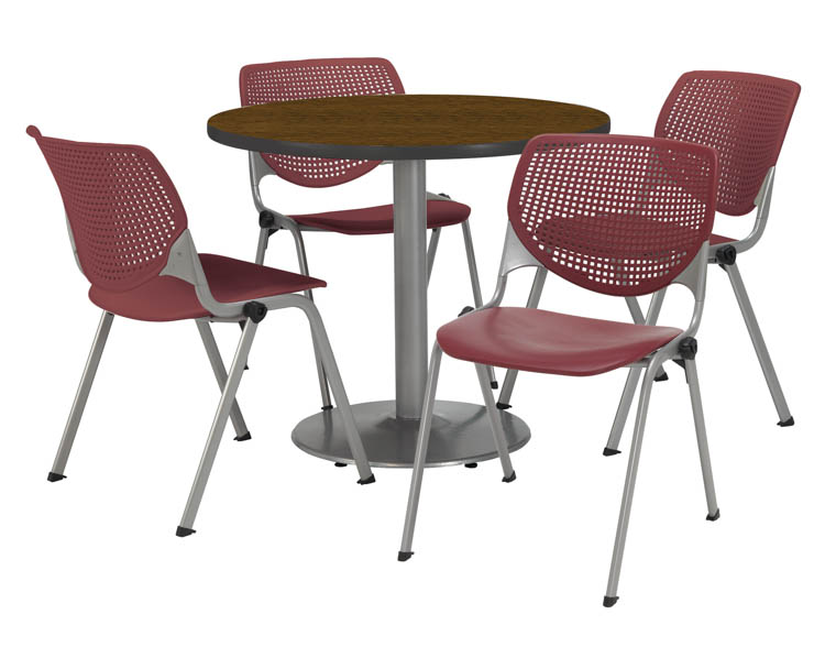 Cafeteria Table with 4 Chairs by KFI Seating