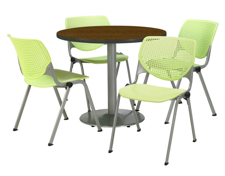 Cafeteria Table with 4 Chairs by KFI Seating