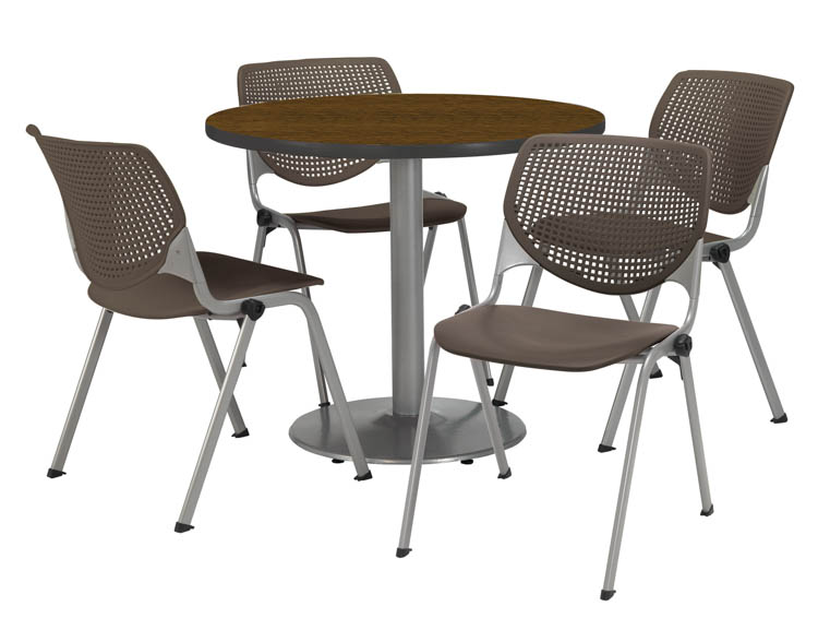 Cafeteria Table with 4 Chairs by KFI Seating