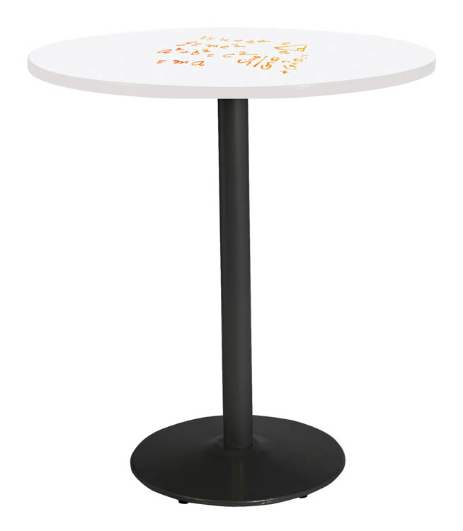 42in Round Pedestal Table with Whiteboard Top &amp; 41in H Round Base by KFI Seating