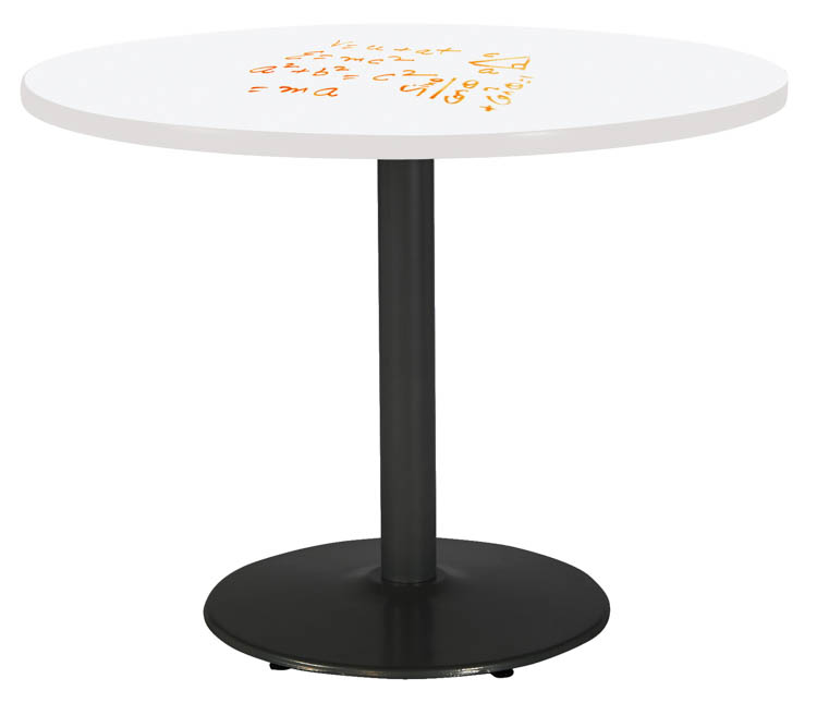 42in Round Pedestal Table with Whiteboard Top &amp; 29in H Round Base by KFI Seating
