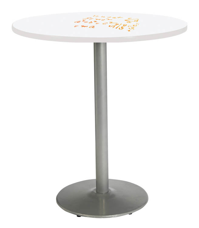 42in Round Pedestal Table with Whiteboard Top &amp; 41in H Round Base by KFI Seating