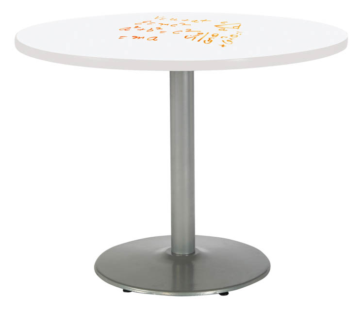 42in Round Pedestal Table with Whiteboard Top &amp; 29in H Round Base by KFI Seating