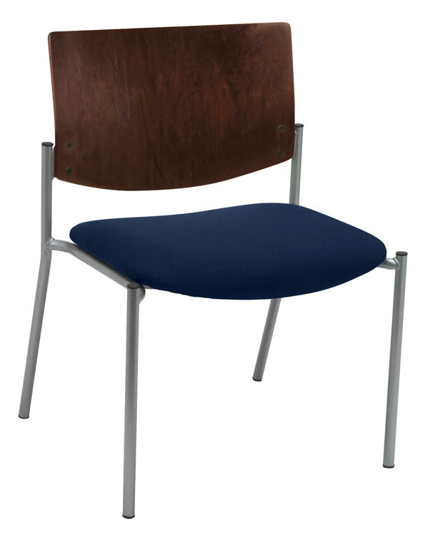 Side / Guest Chair, Armless with Wood Back, Big / Tall by KFI Seating