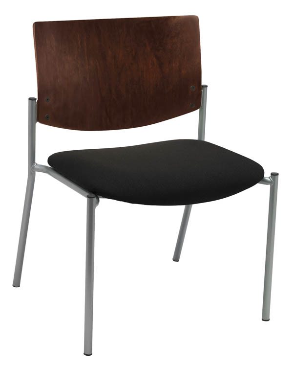 Side / Guest Chair, Armless with Wood Back, Big / Tall by KFI Seating