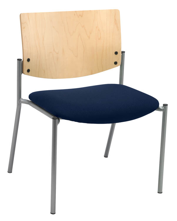 Side / Guest Chair, Armless with Wood Back, Big / Tall by KFI Seating