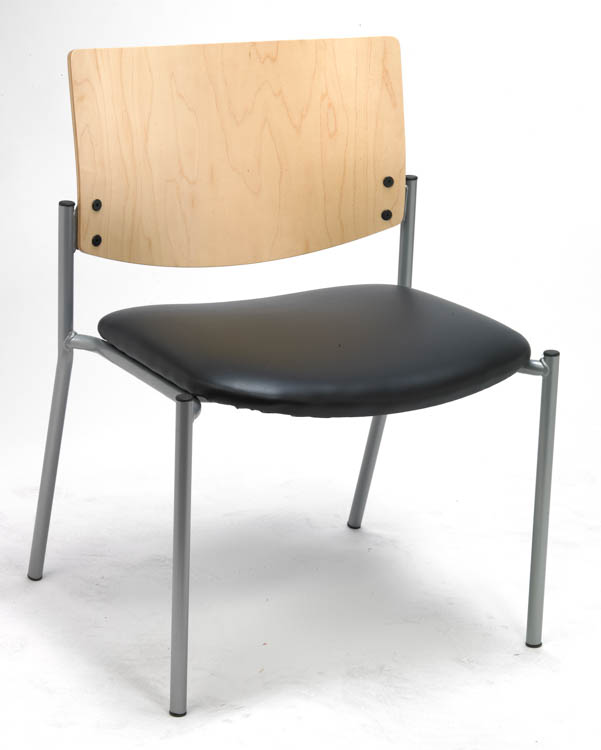 Side / Guest Chair, Armless with Wood Back, Big / Tall by KFI Seating