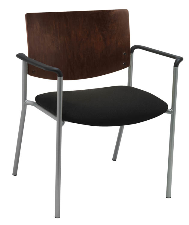 Side / Guest Chair, Arms with Wood Back, Big / Tall by KFI Seating