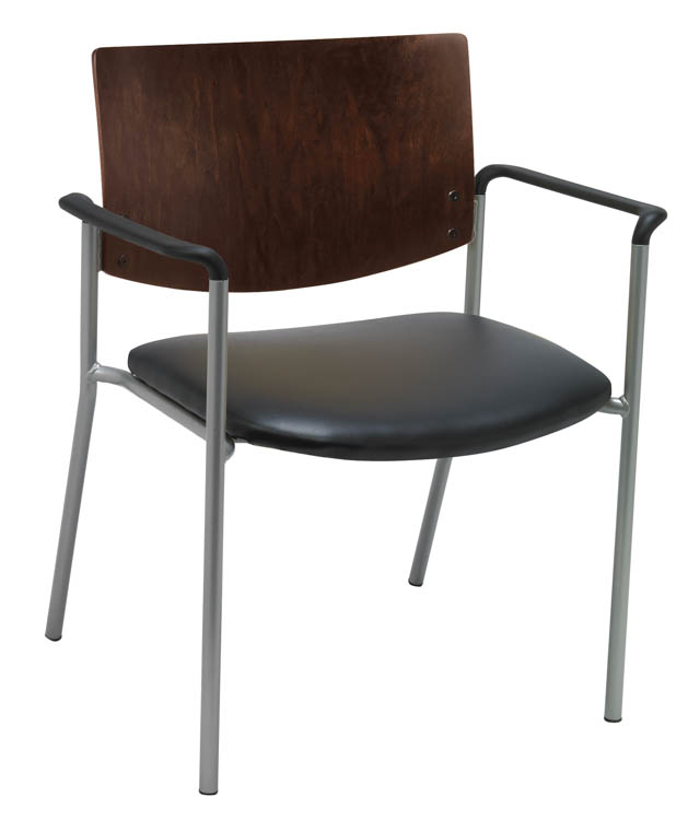 Side / Guest Chair, Arms with Wood Back, Big / Tall by KFI Seating