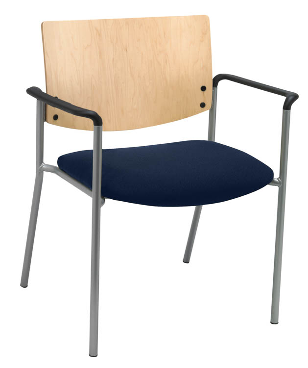 Side / Guest Chair, Arms with Wood Back, Big / Tall by KFI Seating