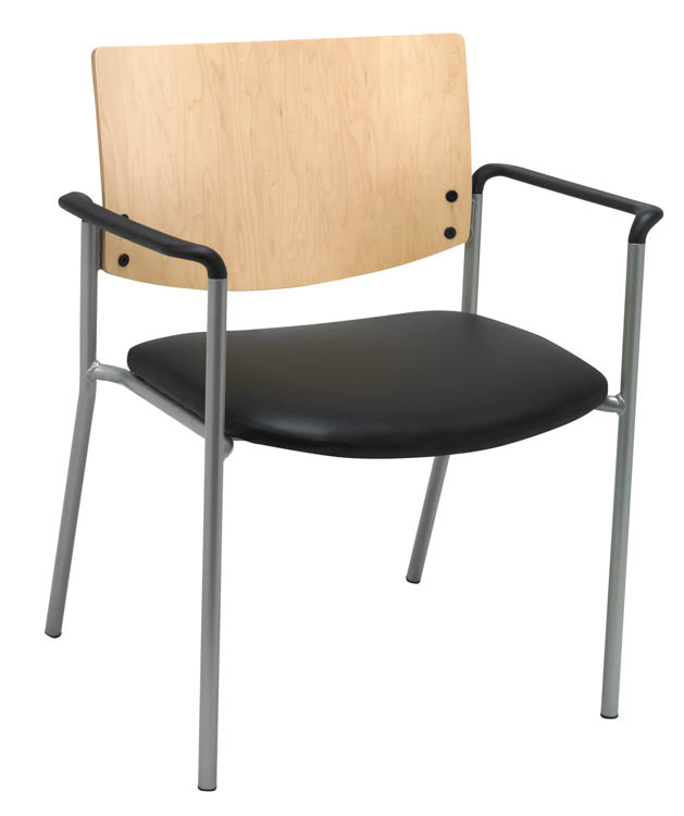 Side / Guest Chair, Arms with Wood Back, Big / Tall by KFI Seating