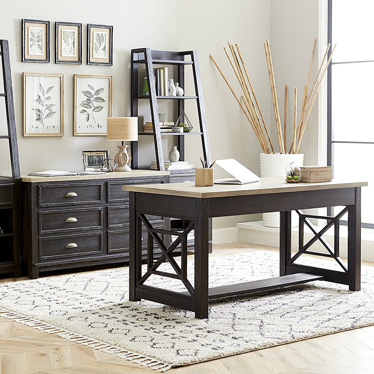 Desk, Credenza and 2 Bookcases by WFB Designs