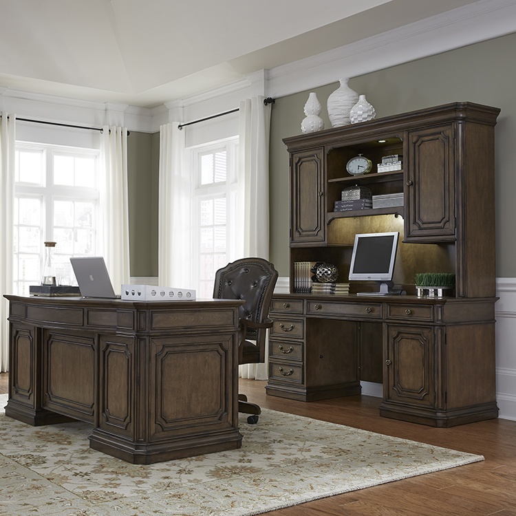 Executive Desk &amp; Credenza with Hutch by WFB Designs
