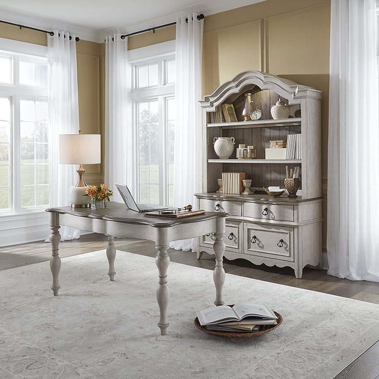 Writing Desk and Credenza with Hutch by WFB Designs