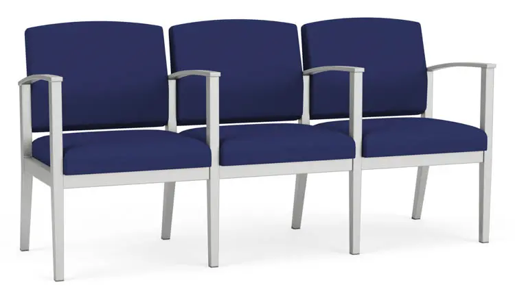 3 Seat Sofa 65in W x 23in D with Center Arms and Steel Frame by Lesro