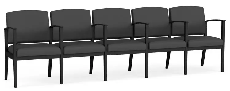 5 Seat Sofa 107in W x 23in D with Center Arms and Steel Frame by Lesro