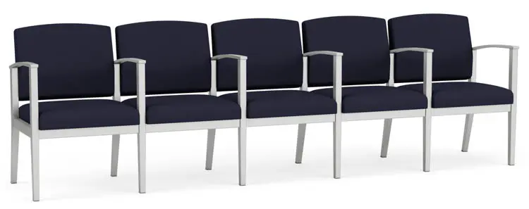 5 Seat Sofa 107in W x 23in D with Center Arms by Lesro