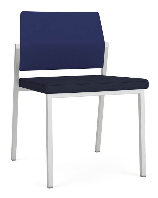 Armless Guest Chair Upholstered Seat, Upholstered Back by Lesro