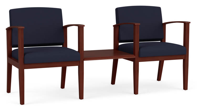 2 Chairs with Connecting Center Table by Lesro