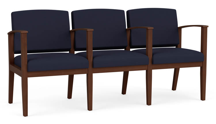 3 Seats with Center Arms by Lesro