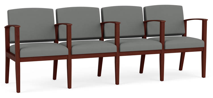 4 Seats with Center Arms by Lesro