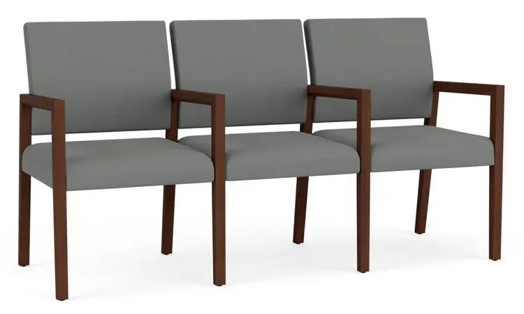 3 Seat Sofa 65in W x 24in D with Center Arms by Lesro
