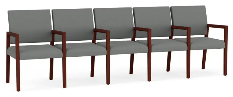 5 Seat Sofa 107in W x 24in D with Center Arms and Wood Frame by Lesro