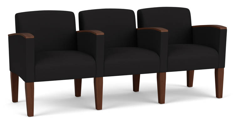 3 Seats with Center Arms by Lesro