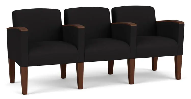 3 Seats with Center Arms by Lesro