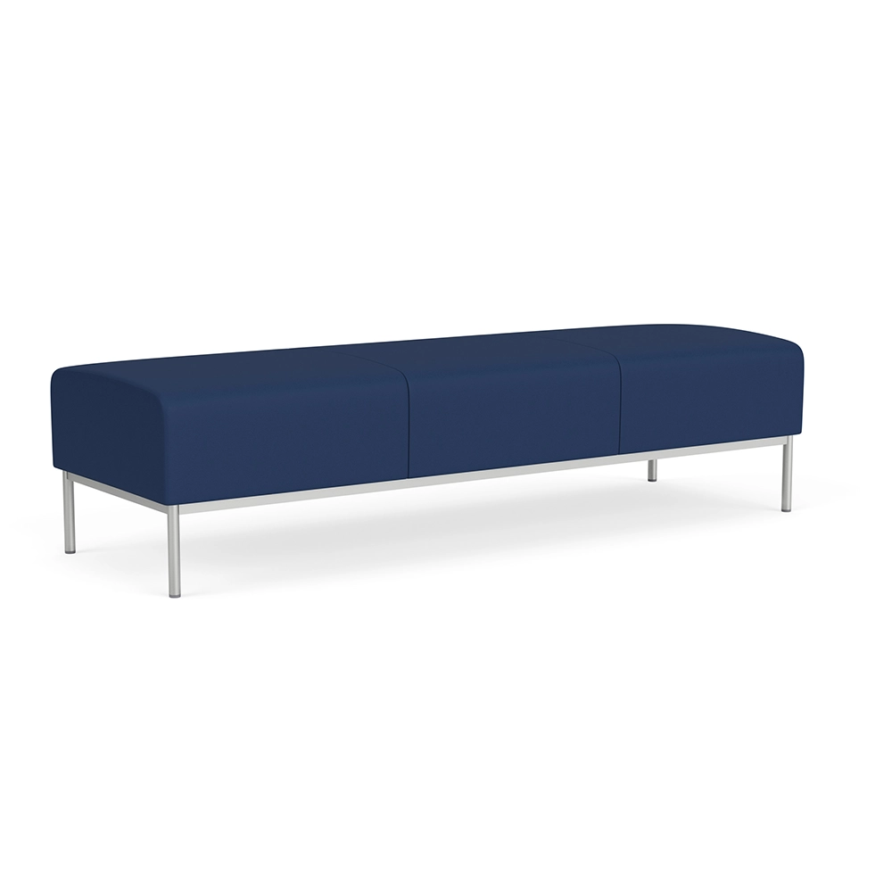 3 Seat Bench 48in W x 24in D with Steel Frame by Lesro