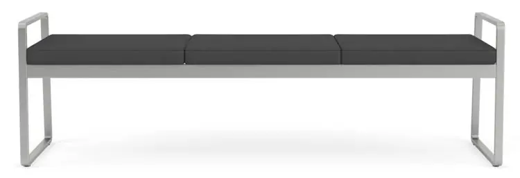 3 Seat Bench 70in W x 21in D with Steel Frame and Polyurethane Upholstery by Lesro