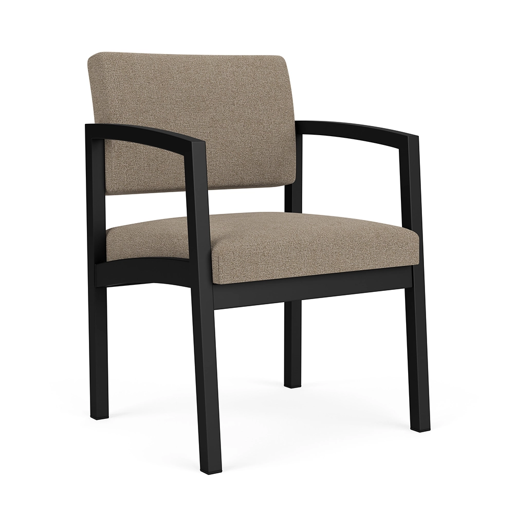 Lenox Steel Guest Chair - Vinyl and Fabric Upholstery by Lesro
