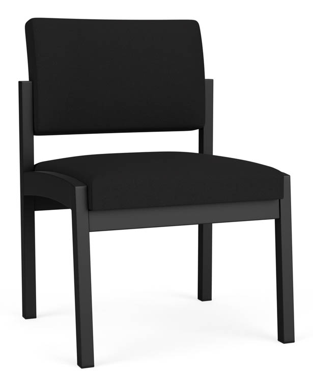 Armless Guest Steel Frame Chair in Standard Fabric by Lesro
