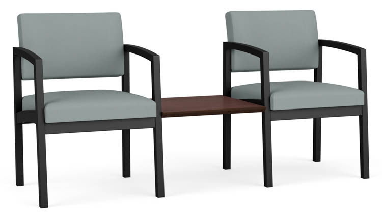Polyurethane 2 Chairs with Connecting Center Table by Lesro