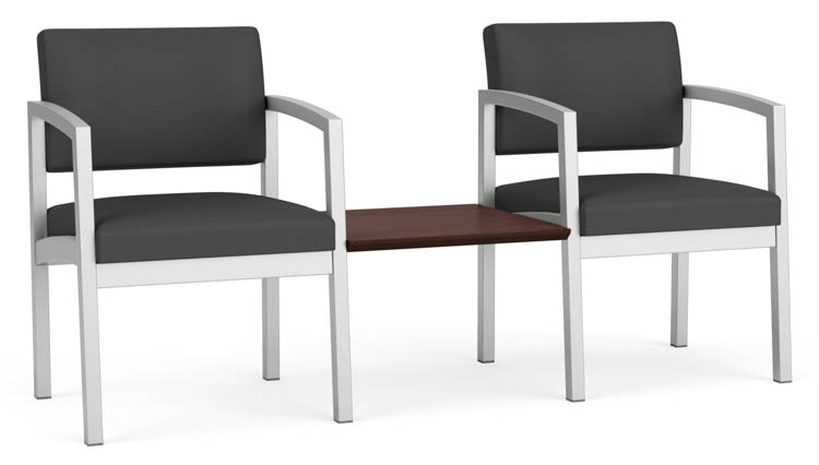 Polyurethane 2 Chairs with Connecting Center Table by Lesro